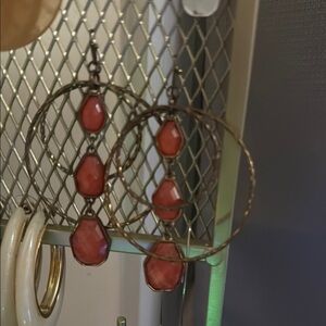 Elegant Coral Hoop Earrings